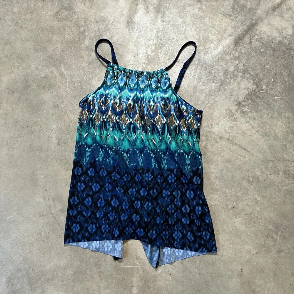 Mirclesuit Tankini Swimwear Top Womens Size‎ 8 Multicolor Geometric Beach